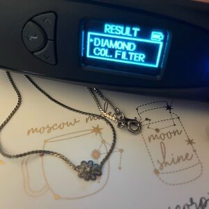 Vintage Antique Genuine diamond 14KT Gold GF Flower Serpentine chain Necklace